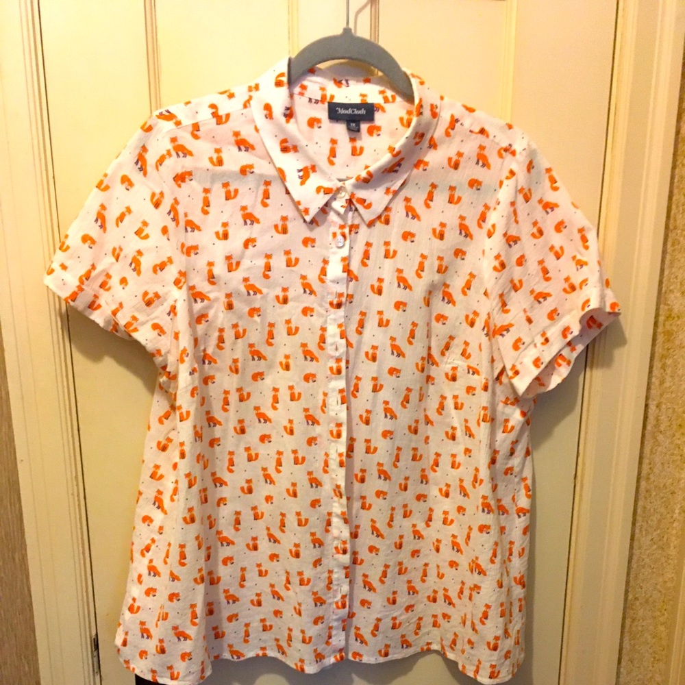 Short sleeve fox blouse- ModCloth
